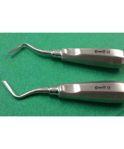 2 DENTAL ROOT TIP ELEVATOR FLAT END TIP With GOLD HANDLE