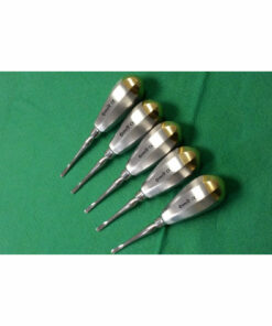 5 PCS O.R GRADE STRAIGHT DENTAL APICAL ROOT TIP ELEVATOR 4MM WITH GOLD HANDLE