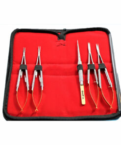 5 EAGERMAN Castroviejo Micro Scissors Needle Holder Forceps Dental Eye Set With KIT