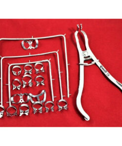 German Rubber Dam Kit Starter of 19 Pcs With Frame Punch Clamps Dental Instruments
