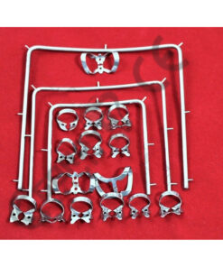 German Set of 18 Rubber Dam Clamps SET with Frame Dental Surgical Instruments