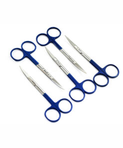 NEW GERMAN 5 IRIS SCISSORS 4.5'' CURVED SUPERCUT DENTAL SURGICAL INSTRUMENT-BLUE