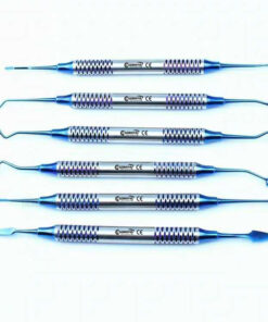 Dental Composite Filling Instruments Kit Set of 6 Stainless Steel Cassette Blue