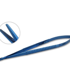 Microsurgery Castroviejo Needle Holder Straight TC 17 Blue Titanium Coated CE