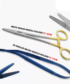 TC Castroviejo Needle Holder Straight Long Ophthalmic Suture Forceps Dental 2pcs